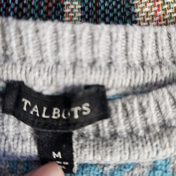 Talbots Lambswool Fair Isle Crewneck Pullover Sweater Medium - Picture 4 of 4